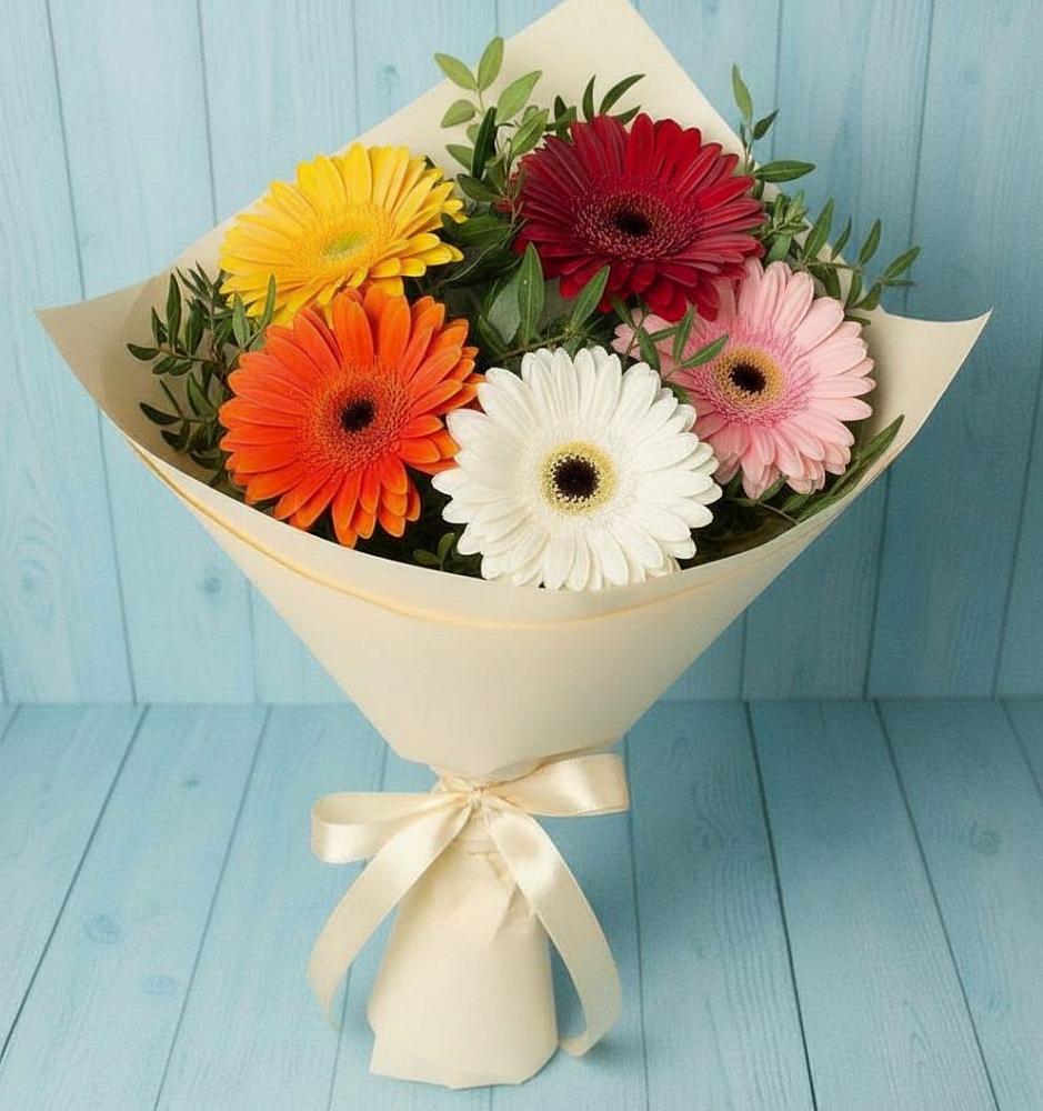 Букет цветов из: Герберы в Ребрихе
