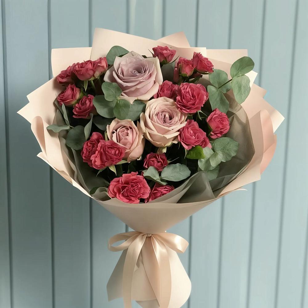 Букет цветов из: Гвоздики и Розы в Ребрихе