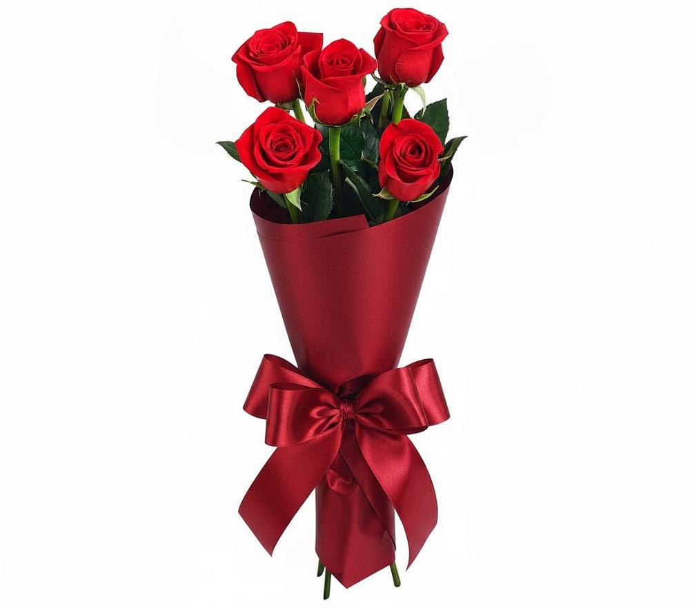 Букет 5 Красных роз Эдлесс Лав в Ребрихе