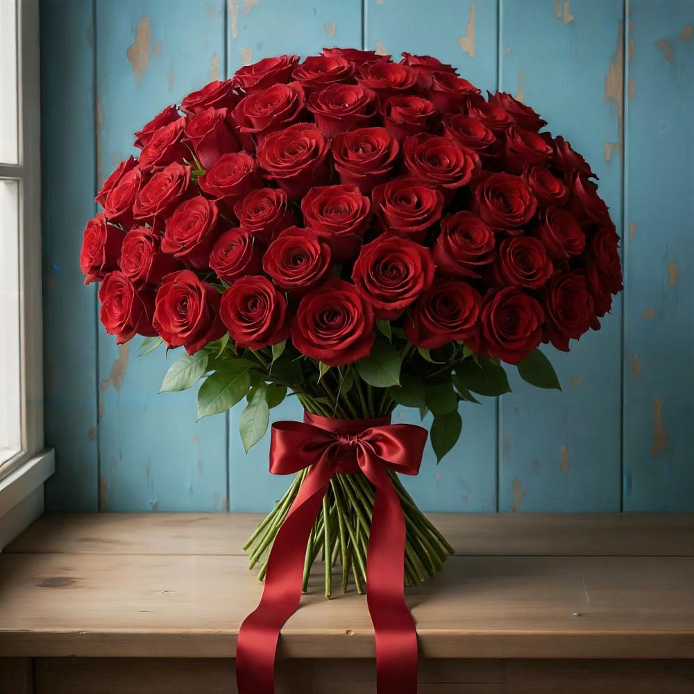 Букет Красные розы Блэк Меджик в Ребрихе