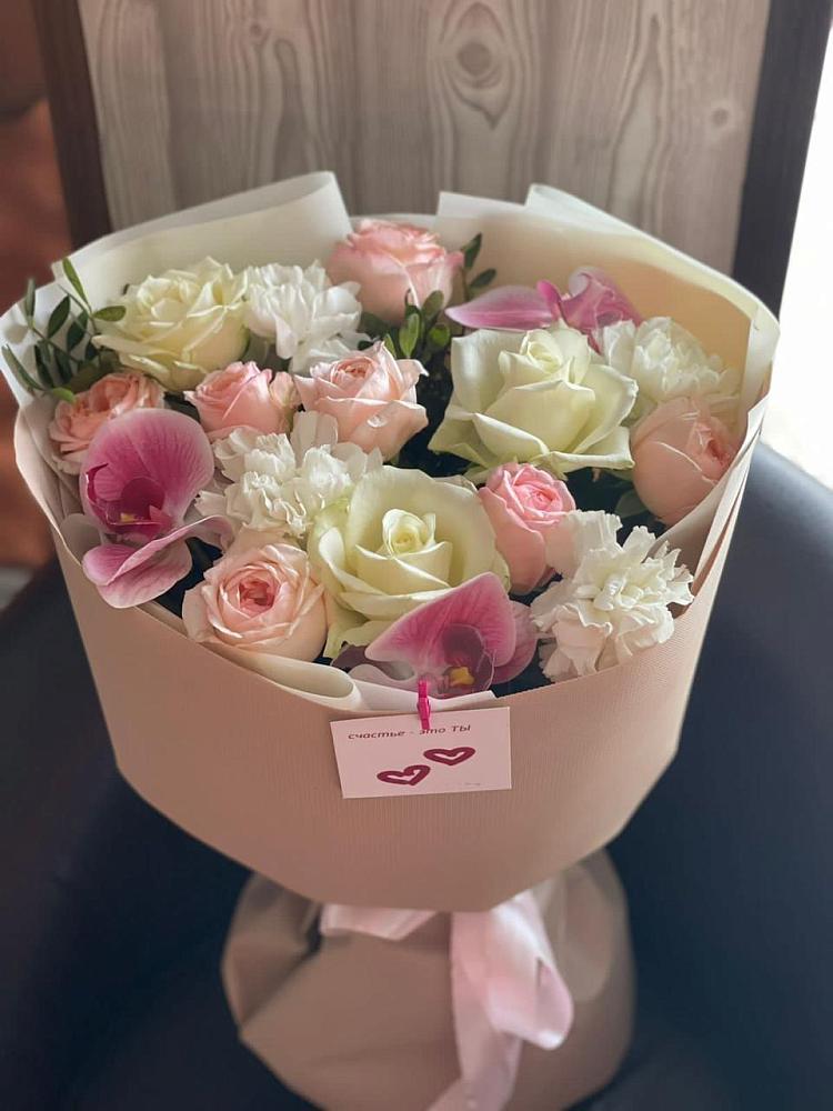 Букет цветов из: Орхидеи, Розы и Гвоздики в Ребрихе