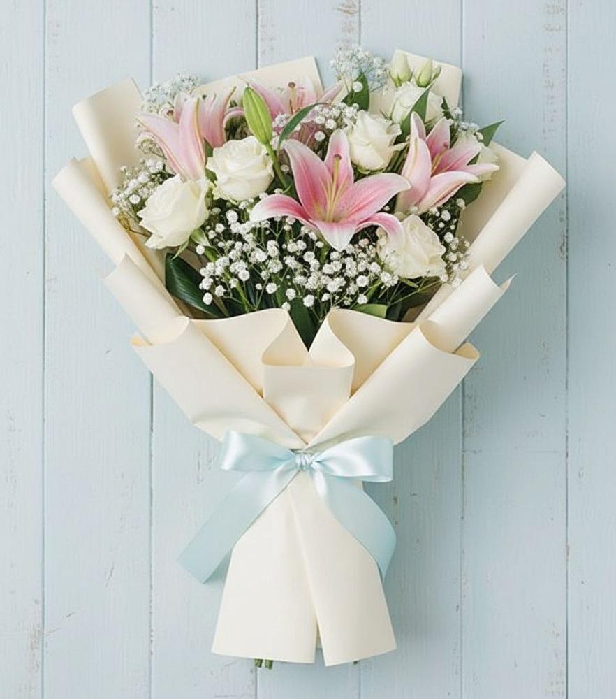 Букет цветов из: Лилии в Ребрихе