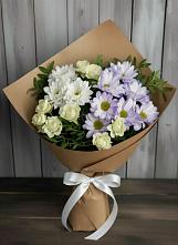 Букет цветов из:  Хризантемы и Розы #REPLACE_PRED# Ребрихе