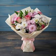 Букет цветов из:  Хризантемы, Альстромерии и Розы #REPLACE_PRED# Ребрихе