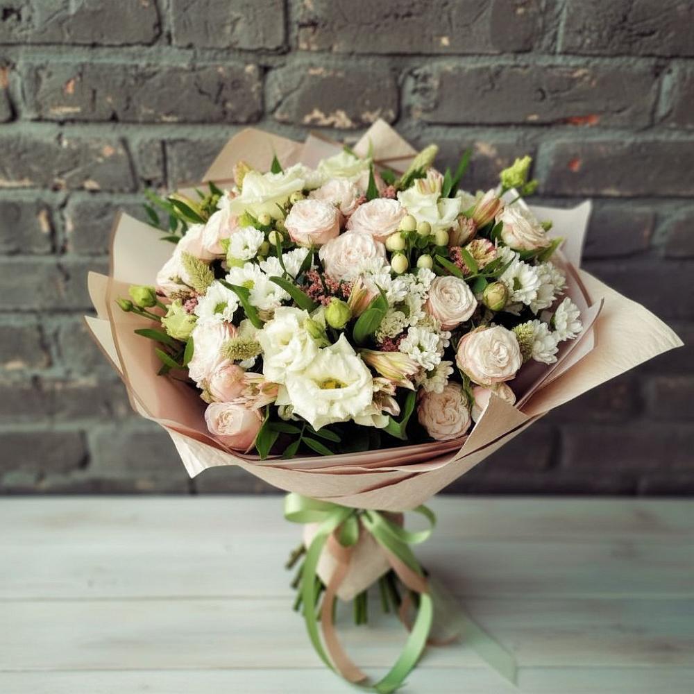 Букет цветов из: Альстромерии, Розы и Хризантемы в Ребрихе