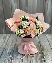 Букет цветов из:  Гвоздики, Розы и Хризантемы в Ребрихе