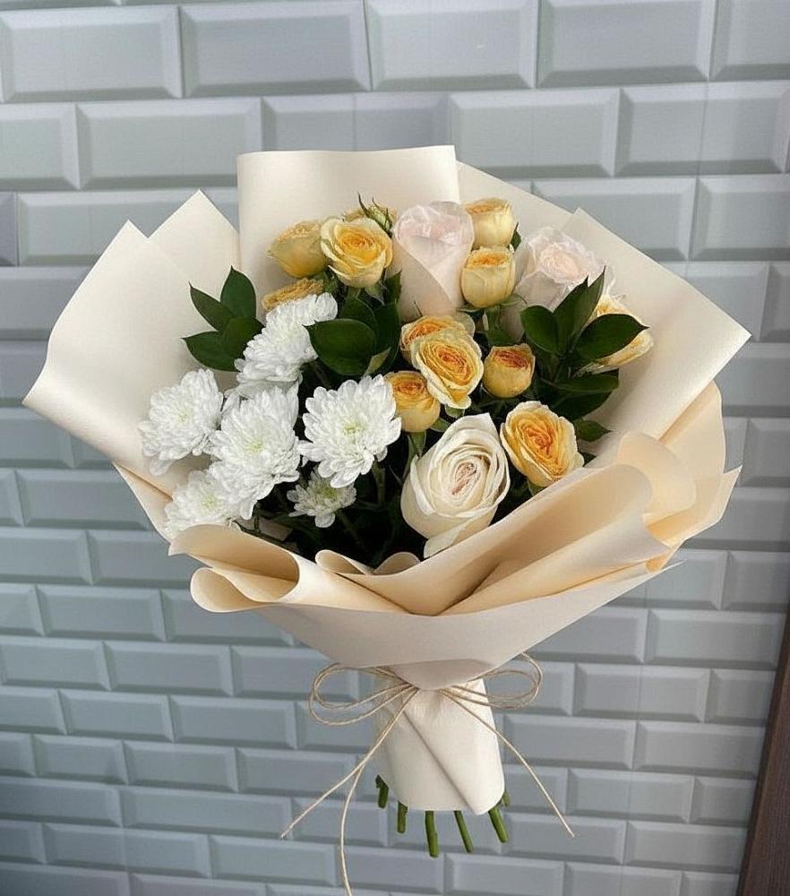 Букет цветов из: Розы и Хризантемы в Ребрихе