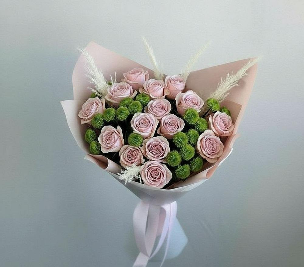 Букет цветов из: Розы и Хризантемы в Ребрихе