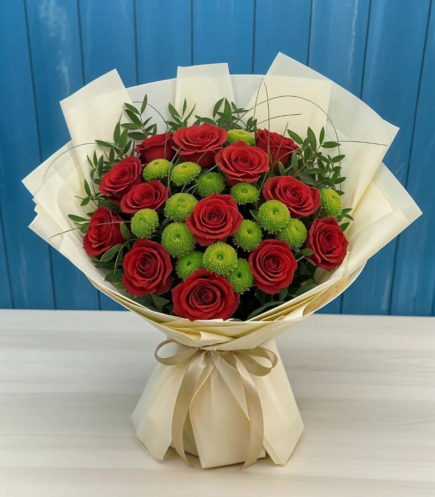 Букет цветов из: Розы и Хризантемы в Ребрихе